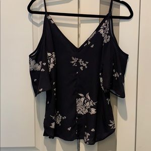 AQUA cold shoulder top